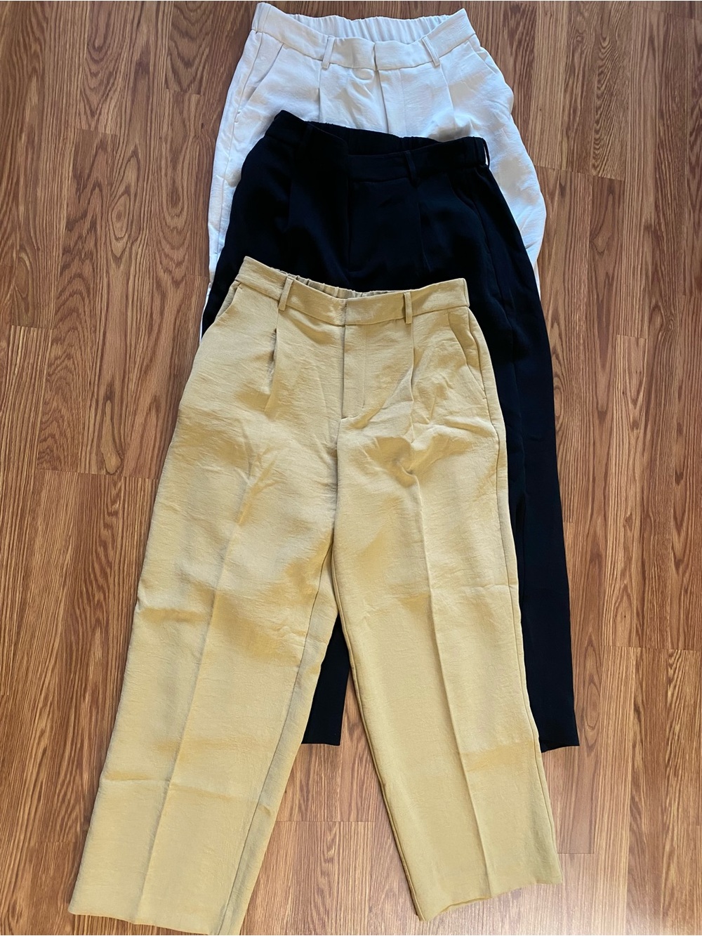 a new day Black, Cream & Tan High-Rise Tailored Wide-Leg Trousers (3-Pack)